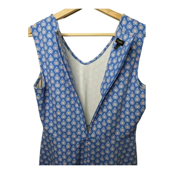 Talbots Womens Fit & Flare Blue Sleeveless Midi Printed V-Neck Dress Size Medium - Picture 7 of 12